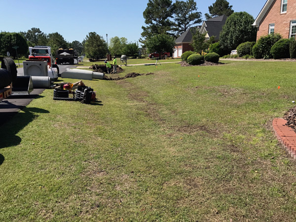 Drainage work underway in the Baywood neighborhood